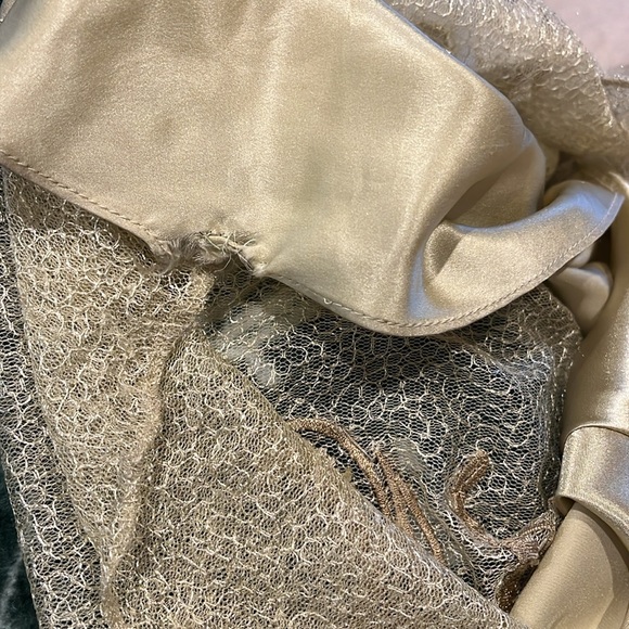 Vintage 100% Silk Beaded Dress Lace Dress Vintage Drop Waist Gown Prom Dress - Picture 15 of 16